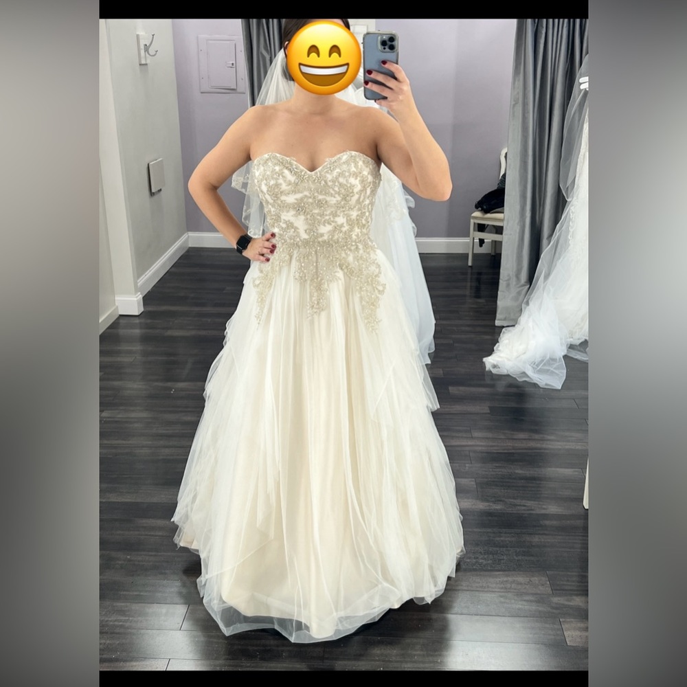 Kelly Faetanini wedding dress and veil